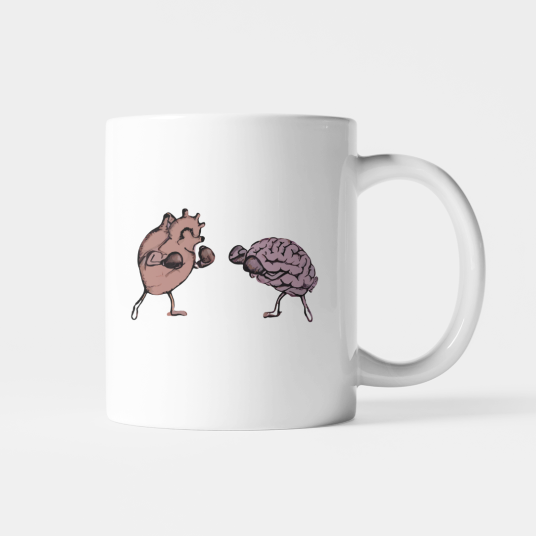 Herz vs Verstand Tasse
